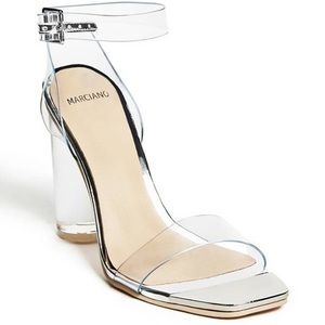 (New with Tags) Marciano Grace Crisscross Clear Sandals